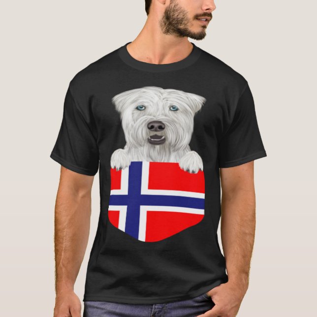 Norway Flag Soft Coated Wheaten Terrier Dog In Poc T Shirt (Framsida)