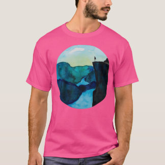 Norway Preikestolen I Backpacker I Watercolour Des T Shirt