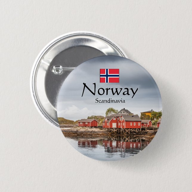 Norway Souvenir Knapp (Framsida & baksida)