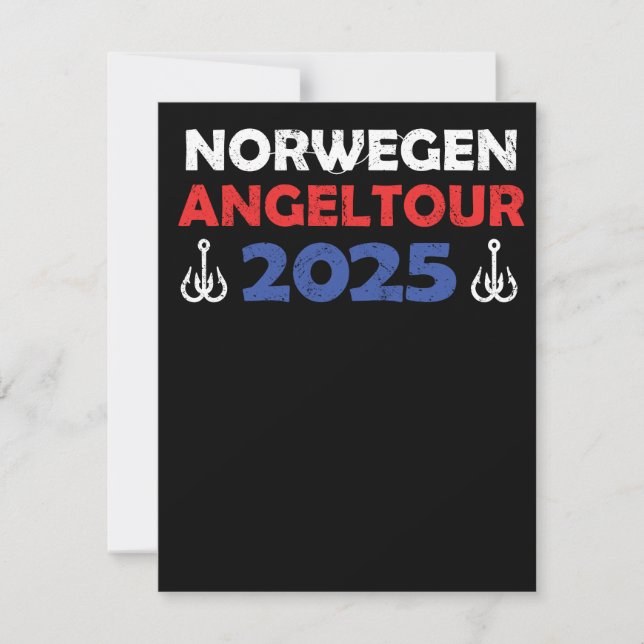 Norwegen Angeltour 2025 Angeltrip Geschenkidee Kort (Framsida)