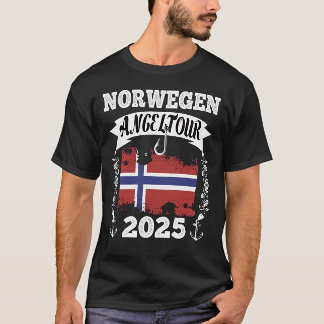  Norwegen Angeltour 2025 T Shirt (Framsida)