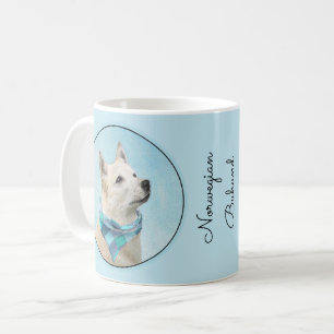 Norwegian Buhund Painting - Cute Original Dog Art Kaffemugg