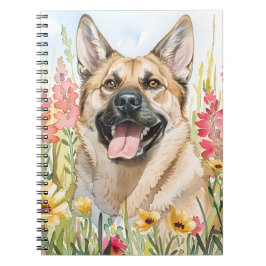 Norwegian Elkhound Watercolor Journal Anteckningsbok