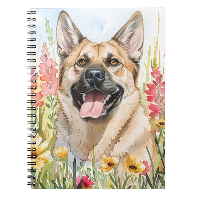 Norwegian Elkhound Watercolor Journal Anteckningsbok (Framsidan)