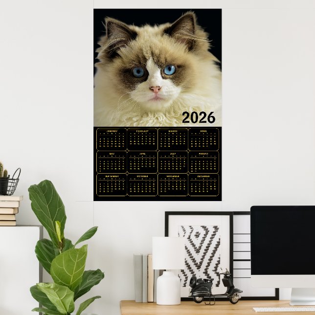 Norwegian Forest Cat – 2026 Wall Calendar Design Poster (Hemmakontoret)