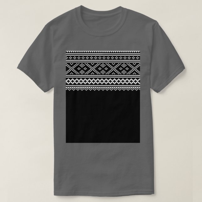 norwegian knitting pattern from setesdal in black  t shirt (Design framsida)
