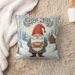 Norwegian Nisse God Jul Christmas Throw Pillow Kudde