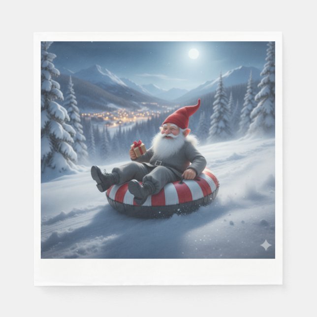 Norwegian Nisse Sledding, Napkins Pappersservett (Framsidan)