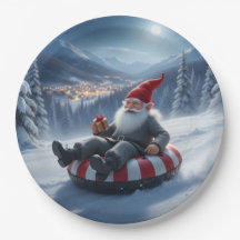 Norwegian Nisse Sledding, Paper Plates