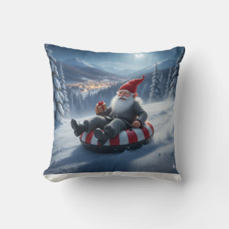 Norwegian Nisse Sledding, Throw Pillow Kudde