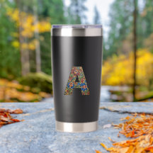 Norwegian Rosemaling Norway Initial A Tumbler