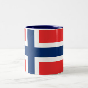 Norweigan flaggamugg Två-Tonad mugg