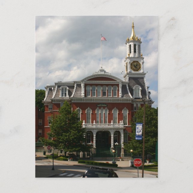 Norwich, CT. City Hall Vykort (Framsida)