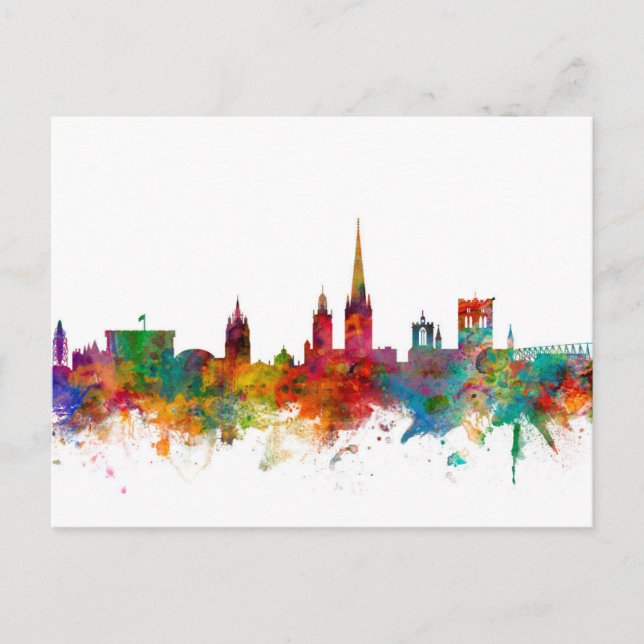 Norwich England Skyline Vykort (Framsida)