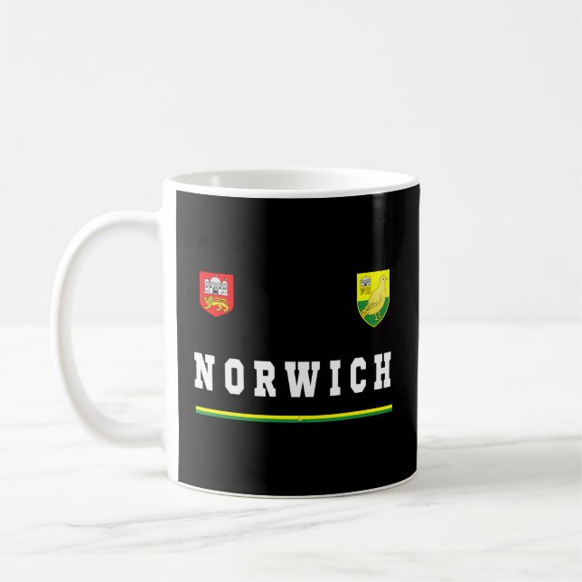 Norwich Sportssoccer Jersey Flagga Football Kaffemugg (Vänster)