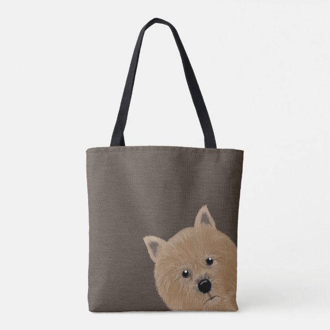 Norwich Terrier Allover-väska Tygkasse (Baksida)