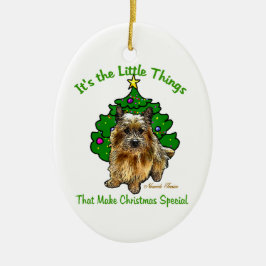 Norwich Terrier Älskare jul jul Julgransprydnad Keramik