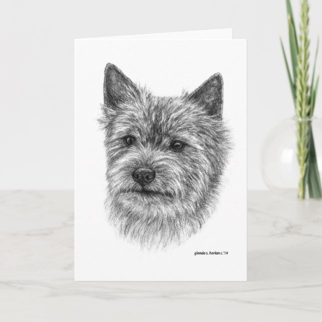 Norwich Terrier Art by Glenda S. Harlan Anteckningskort (Framsida)