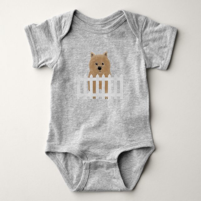 Norwich Terrier Baby Bodykostym T Shirt (Framsida)