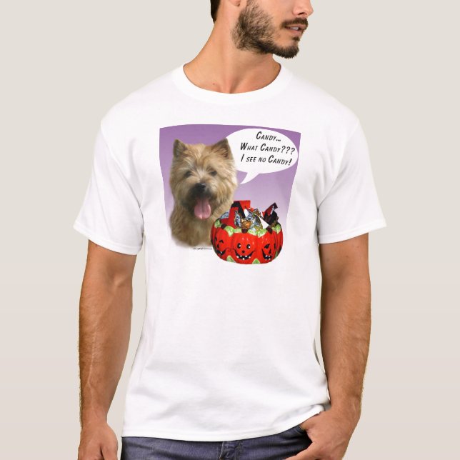 Norwich Terrier Halloween Candy Tee (Framsida)