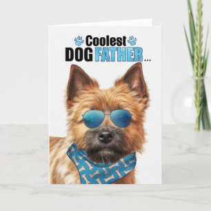 Norwich Terrier Hund Coolest Pappa Fars dag Helgkort