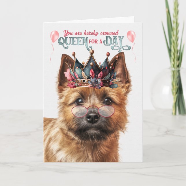 Norwich Terrier Hund drottningsdagen Funny Birthda Kort (Framsida)