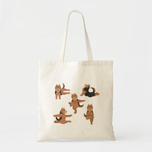 Norwich Terrier hund gör yoga Tote-väska Tygkasse
