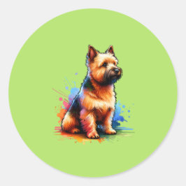 Norwich Terrier Hund Runt Klistermärke