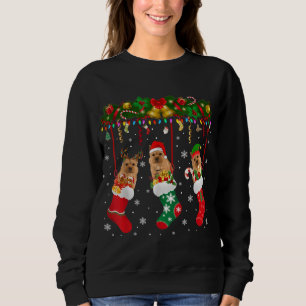 Norwich Terrier i Sock Julafton Reindeer Santa ELF T Shirt