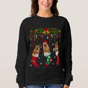 Norwich Terrier i Sock Julafton Reindeer Santa ELF T Shirt