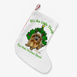 Norwich Terrier-jul Liten Julstrumpa