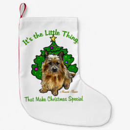 Norwich Terrier-jul Liten Julstrumpa