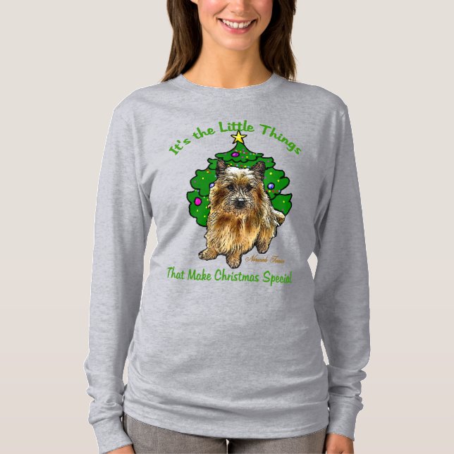Norwich Terrier jul Merry T Shirt (Framsida)