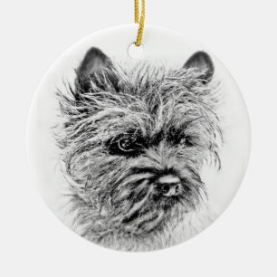 Norwich Terrier Julgransprydnad Keramik