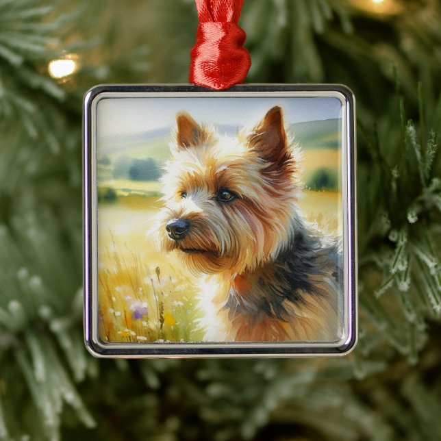 Norwich Terrier Julgransprydnad Metall (Träd)