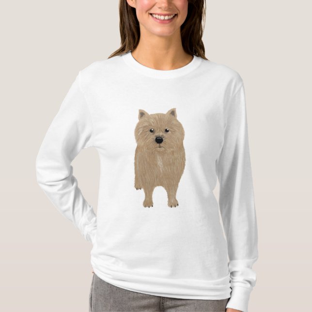 Norwich Terrier Långärmad Tshirt T Shirt (Framsida)