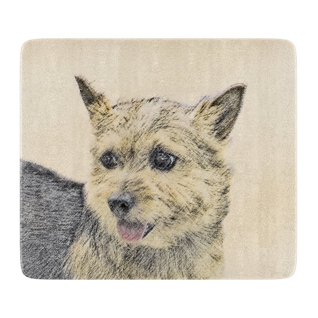 Norwich Terrier-målning - Cute Original Hund Art (Framsidan)
