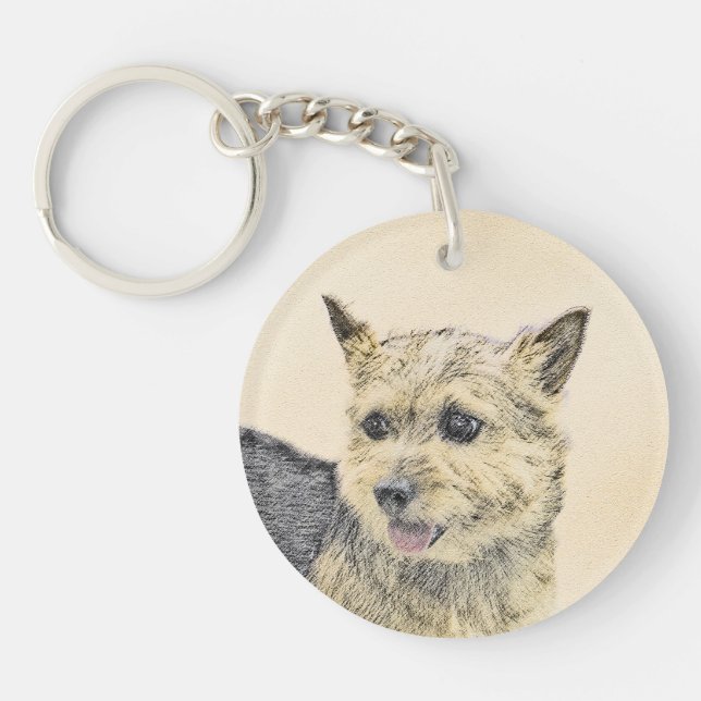 Norwich Terrier-målning - Cute Original Hund Art (Framsidan)