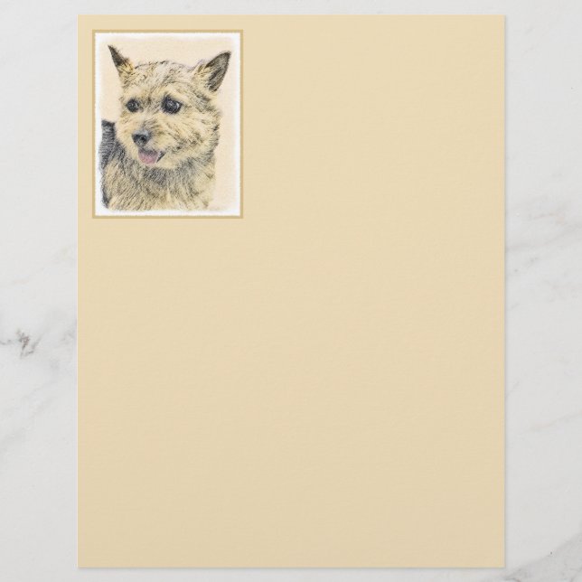 Norwich Terrier-målning - Cute Original Hund Art (Framsida)