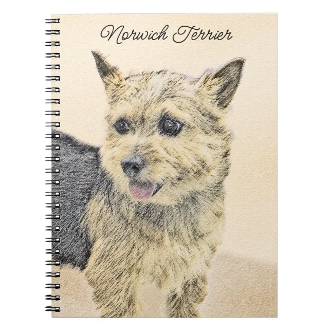 Norwich Terrier-målning - Cute Original Hund Art Anteckningsbok (Framsidan)