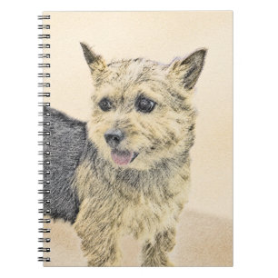 Norwich Terrier-målning - Cute Original Hund Art Anteckningsbok