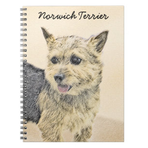 Norwich Terrier-målning - Cute Original Hund Art Anteckningsbok