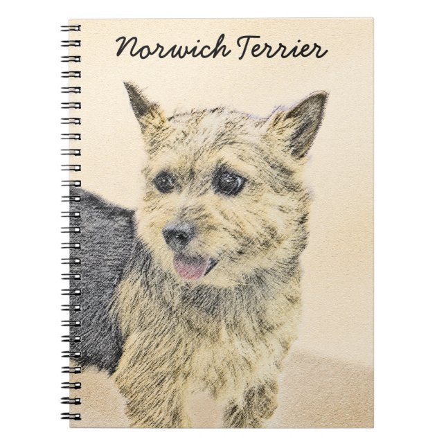Norwich Terrier-målning - Cute Original Hund Art Anteckningsbok (Framsidan)