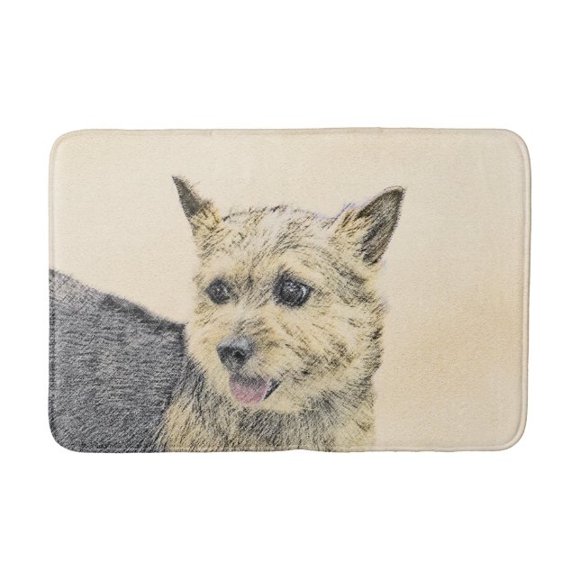 Norwich Terrier-målning - Cute Original Hund Art Badrumsmatta (Framsidan)