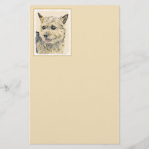 Norwich Terrier-målning - Cute Original Hund Art Brevpapper