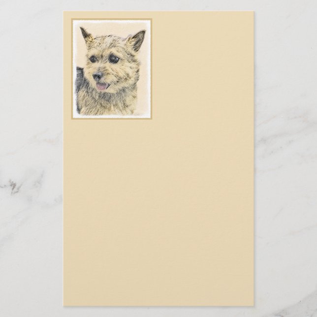 Norwich Terrier-målning - Cute Original Hund Art Brevpapper (Framsida)