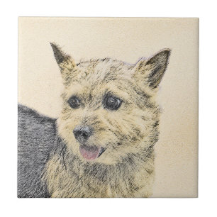 Norwich Terrier-målning - Cute Original Hund Art Kakelplatta