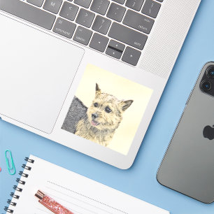 Norwich Terrier-målning - Cute Original Hund Art Klistermärken