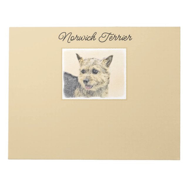 Norwich Terrier-målning - Cute Original Hund Art N Anteckningsblock (Framsida)