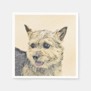 Norwich Terrier-målning - Cute Original Hund Art Pappersservett